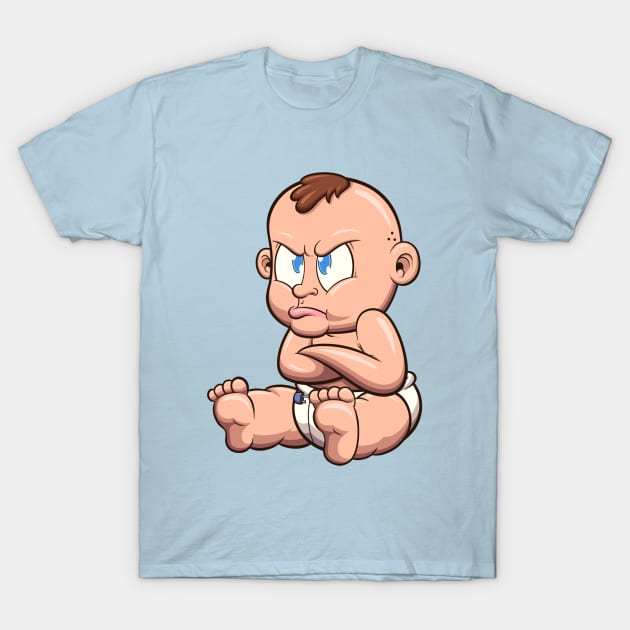 Cute Pouting Cartoon Baby T-Shirt by TheMaskedTooner